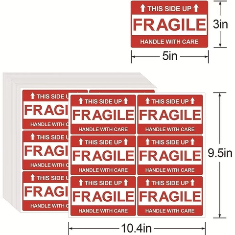 Étiquettes d'Avertissement Fragile Handle With Care Pour l'Expédition Autocollant Rouge This Side Up Adhésives Pour Cartons De Déménagement