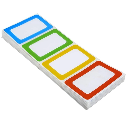 Colorful Border Name Tag Stickers Self Adhesive Rectangle Identification Labels For Back To School Office Home Organizing Kids Writing Label