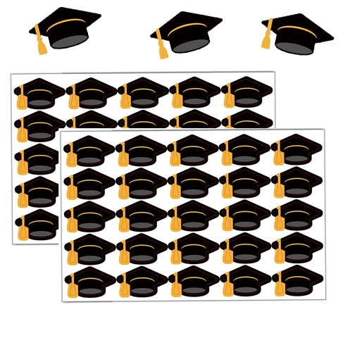 Graduierung Saison Doktorhut Aufkleber Schwarz Gold Quaste Selbstklebend Etikett Für Schule Zeremonie Geschenk Dekor