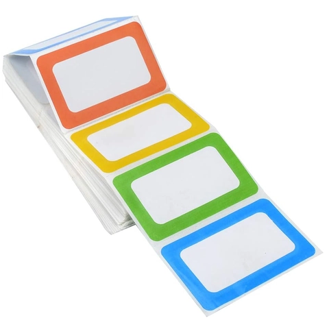 Colorful Border Name Tag Stickers Self Adhesive Rectangle Identification Labels For Back To School Office Home Organizing Kids Writing Label