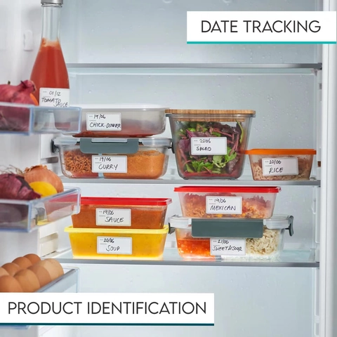 Etiquetas de Almacenamiento de Alimentos de Cocina Impermeables Removibles Identificación de Fecha Pegatinas de Papel Sintético