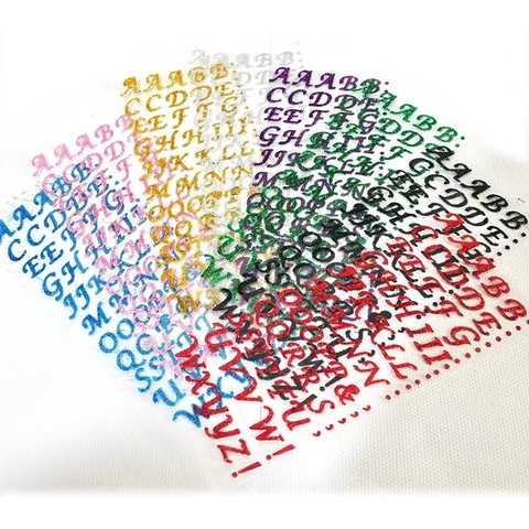 Autocollants Alphabet Chiffres Pailletés Décalcomanies Lettres en Vinyle Étanche Pour DIY Scrapbooking Tasses Ordinateur Étiquettes Décoratives
