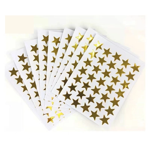 Autocollants de Récompense Étoile Dorée et Visage Souriant pour Enfants Enseignants École PVC Auto-adhésif Feuille Métallique Étiquettes Décoratives