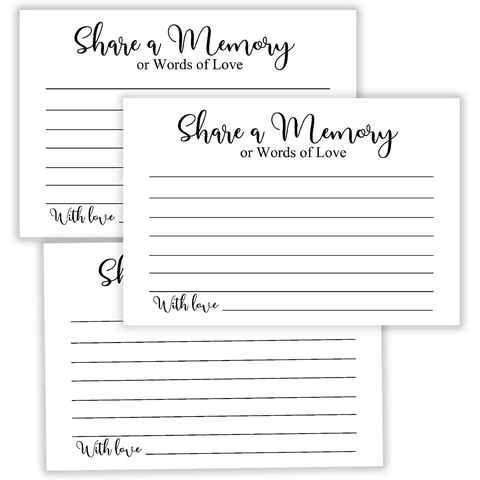 Elegant White Cardboard Share A Memory Cards For Wedding Graduation Retirement Party Words Of Love Guest Message Cards