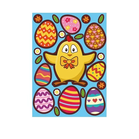 Pâques Autocollants DIY Happy Easter Planche Dessin Animé Lapin Poussin Œuf Expressions Faciales Cadeau Enfant