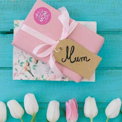 Autocollants Ronds Fête Des Mères Motif Fleurs Cœur I Love You Mom Étiquettes Adhésives Boîte Cadeau Sceau Enveloppe Décalcomanies Décoratives Festives