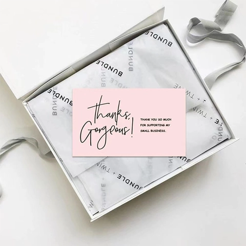 Biglietti di Ringraziamento Cuore Rosa Carta Patinata Note di Apprezzamento Per Piccole Imprese Confezioni Regalo