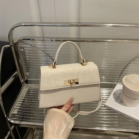 Bolso de Hombro Kelly Vintage Estampado Leopardo Textura Gamuza Cierre Metálico Bolso de Mano Pequeño Bandolera para Mujer