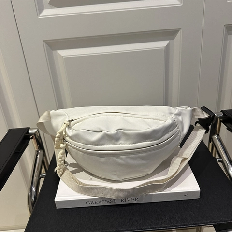 Women Oxford Cloth Crossbody Chest Bag Simple Fashion Dumpling Shape Waist Bag With Adjustable Strap For Daily Travel