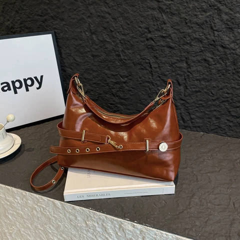 Damen Retro PU Leder Unterarm Schultertasche Mode Crossbody Dumpling Bag Täglich Pendeln Elegante Tote Handtasche Für Damen