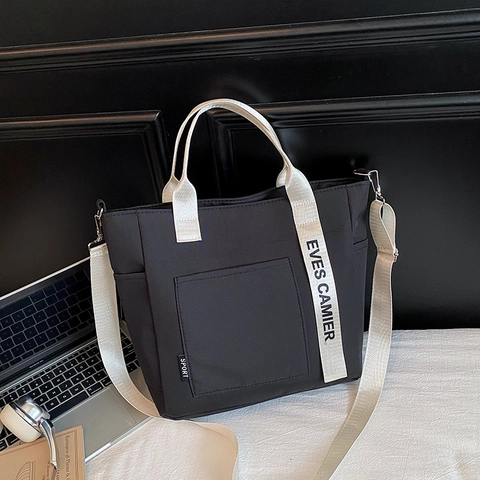 Sac à Déjeuner Portable pour Femmes Grande Capacité Sac Cabas en Tissu Avec Bandoulière pour Bureau Étudiant Pique-Nique en Plein Air