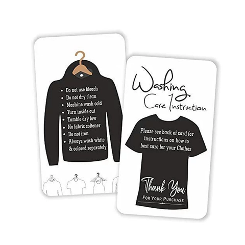 Waschanleitung Karten Kunstdruckpapier Abgerundete Ecken Doppelseitig Aquarell Blumendesign Kleidung Verpackungskarten Für Hemd T-Shirt Kundenpflege Guide