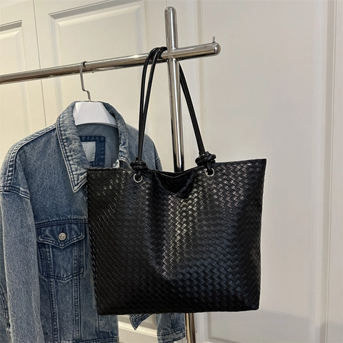 Mode Geflochtene Textur Schultertasche Große Kapazität Damen Minimalistische Tote Bag Trendige Handtasche Mit Bequemem Schultergurt