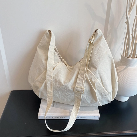 Bolso Hobo Plisado de Gran Capacidad para Mujer Bolso de Hombro Ligero de Tela Compuesta para Viaje Diario Bolso Bandolera Bolso Tote