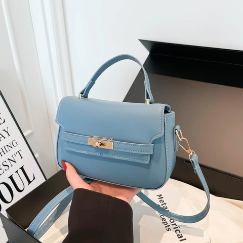 Dames Kleine PU Leren Handtas Vintage Kelly Stijl Enkele Schouder Crossbody Handtas Met Gouden Metalen Slot
