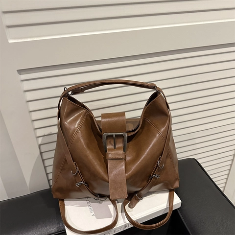Bolso Tote Vintage de Gran Capacidad para Mujer Bolso de Hombro de Cuero PU Con Correa Ajustable Estampado de Leopardo Retro