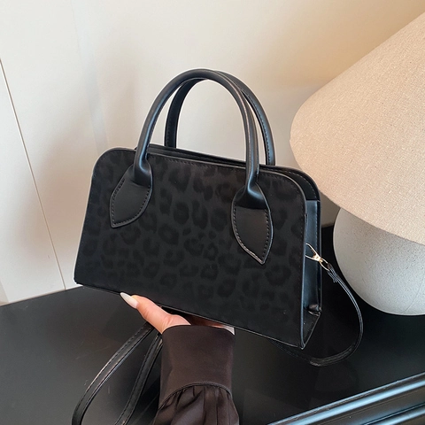 Bolso De Hombro Con Estampado De Leopardo Para Mujer Cuero PU Mate Bolso De Mano De Gran Capacidad Para El Trabajo Diario