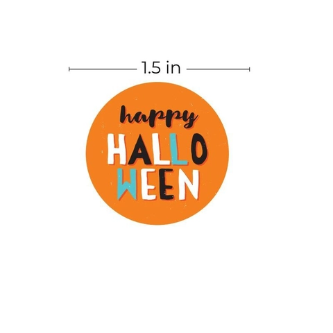 Halloween Kürbis Fledermaus Boo Thema Runde Aufkleber Mehrfarbige Cartoon Muster Etiketten Für Party Geschenktüte Dekoration