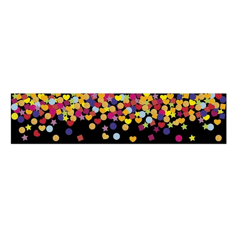 Colorful Confetti Bulletin Board Border Stickers Black Self Adhesive Decorative Border Trim For Classroom School Board
