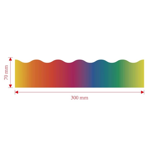 Scalloped Rainbow Border Stickers Classroom Bulletin Board Decor Back To School Rainbow Gradient Scalloped Bulletin Board Borders Stickers For Chalkboard Classroom Office Decoration