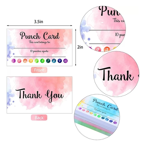 Watercolor Christmas Reward Punch Cards Customer Loyalty Incentive Cards Business Supplies Reward Coupons For Small Business Classroom Teachers Students Gifts