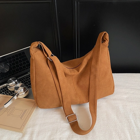Damen Große Kapazität Vintage PU Leder Umhängetasche Matte Textur Hobo Tote Tasche Mit Verstellbarem Riemen Für Den Alltag