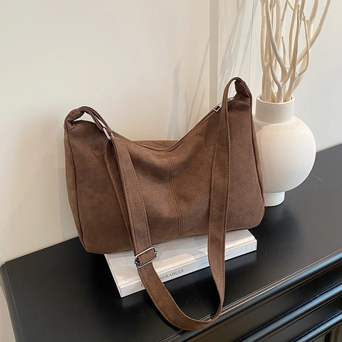 Damen Große Kapazität Vintage PU Leder Umhängetasche Matte Textur Hobo Tote Tasche Mit Verstellbarem Riemen Für Den Alltag