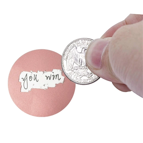 Rose Gold Round Scratch Off Stickers For DIY Greeting Cards Party Games Surprise Gifts Durable Self Adhesive Labels