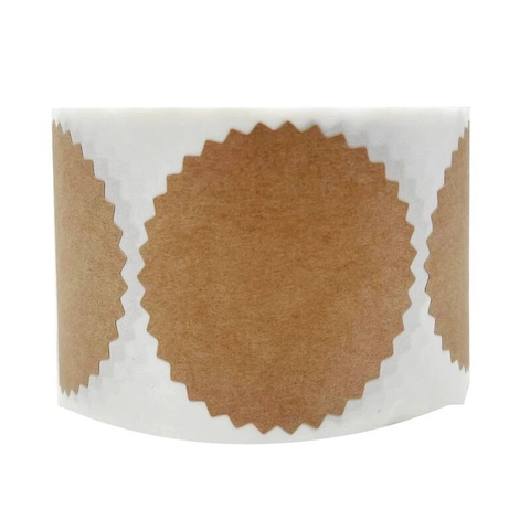 Kartelrand Ronde Kraftpapier Stickers Blanco DIY Zelfklevende Etiketten Voor Cadeauverpakking Verpakking Scrapbooking Envelop Verzegeling Bruin