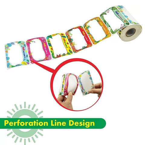 Tropical Floral Name Tags Hello My Name Is Stickers For Kids Teachers Students School Classroom Office Events Colorful Coated Paper Self-Adhesive Labels