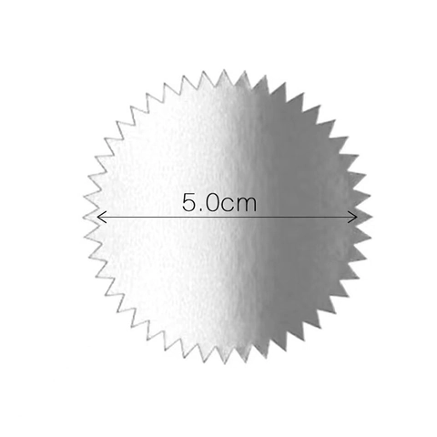 Metallic Serrated Round Seal Stickers For Gift Wrapping Wedding Certificate Scrapbooking Decorative Adhesive Labels Foil