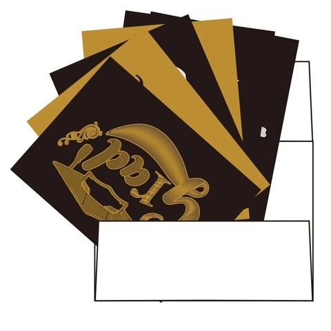 Graduation Greeting Cards With Envelopes Seal Stickers Congrats Grad Cap Pattern Kraft Paper Party Invitation Card