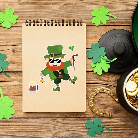 St Patrick's Day Leprechaun DIY Puzzle Stickers For Kids Shamrock Gold Coin Rainbow Clover Pattern Festive Decoration Stickers