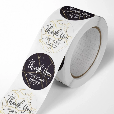Motivo Marmoreo Thank You For Your Order Etichette Adesive Tonde Per Piccole Imprese Confezioni Regalo Sigilli Buste