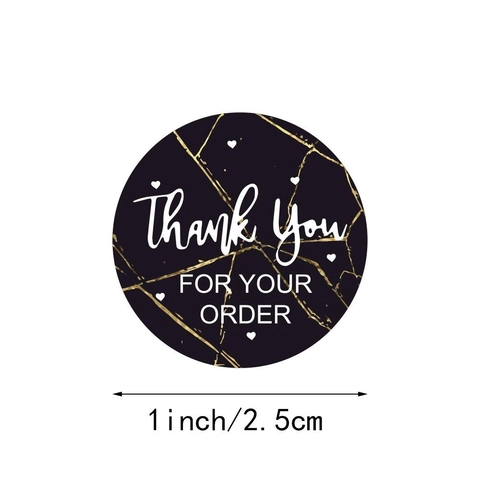 Motivo Marmoreo Thank You For Your Order Etichette Adesive Tonde Per Piccole Imprese Confezioni Regalo Sigilli Buste