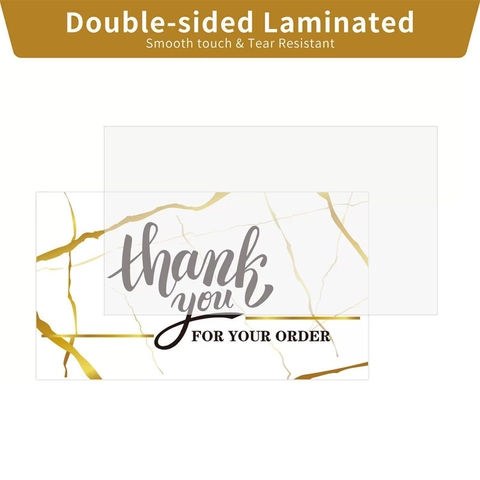 Minimalist Gold Foil Marble Heart Thank You For Supporting My Small Business Cards For Packaging Gift Decoration Shipping