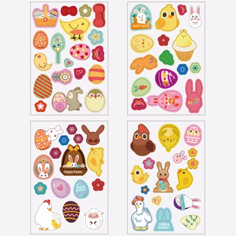 Cartoon Ostern Aufkleber Hase Küken Ei Muster Frohe Ostern Dekorative Aufkleber Feiertag Geschenkverpackung DIY Basteln Party Zubehör