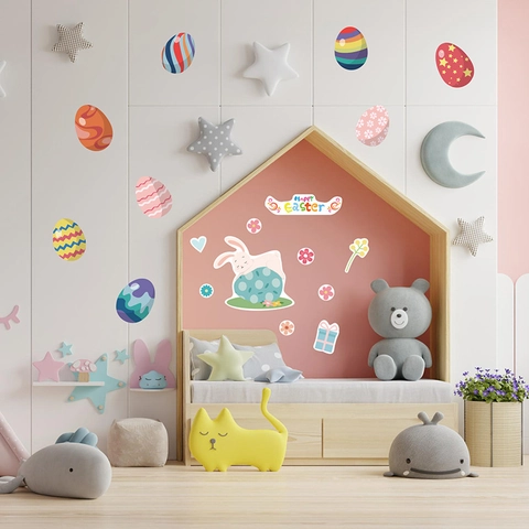 Autocollants Joyeuses Pâques Œufs Colorés Lapin De Pâques Poussin Décoration Feuilles Autocollantes Pour Bricolage Fête Maison Étiquettes Cadeaux