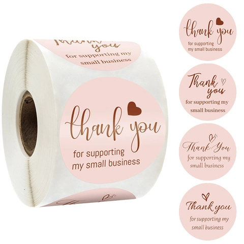 Pink Heart Thank You Stickers And Cards Set Small Business Packaging Sealing Adhesive Labels For Online Shop Gift Tags Decor