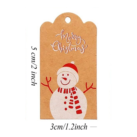 Etichette Regalo di Natale in Carta Kraft Con Corda di Juta Babbo Natale Pupazzo di Neve Renna per Decorazione Feste
