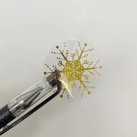Goldfolie Weihnachten Aufkleber Rolle Transparente Schneeflocke Merry Christmas Etiketten Für Geschenkverpackung Deko Aufkleber