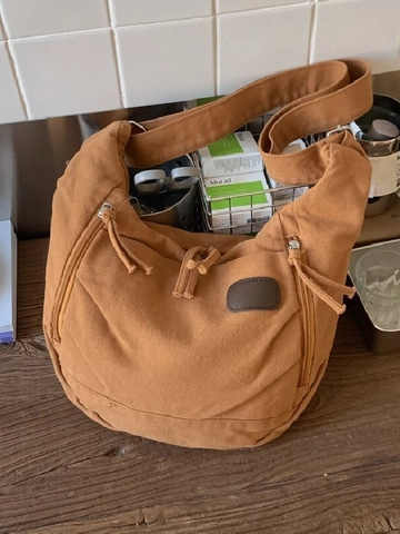 Borsa Hobo in Tela Vintage Grande Capacità Mezzaluna Borsa a Tracolla Multitasche Tracolla Regolabile Borsa Casual per Donna Uomo