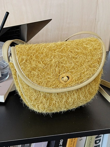 Vintage Plüsch Sattel Umhängetasche Für Damen Leopardenmuster Schultertasche Mit Metallschloss Herbst Winter Mode Tasche