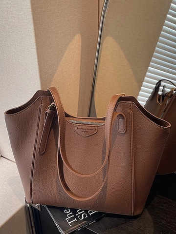 Borsa Tote da Donna a Grande Capacità in Pelle PU Martellata Borsa a Tracolla alla Moda Pendolare con Chiusura a Cerniera