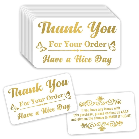 Biglietto Ringraziamento Foglia Oro Bianco Piccole Imprese Nota Gratitudine Biglietto Apprezzamento Cliente Farfalla Per Pacchi