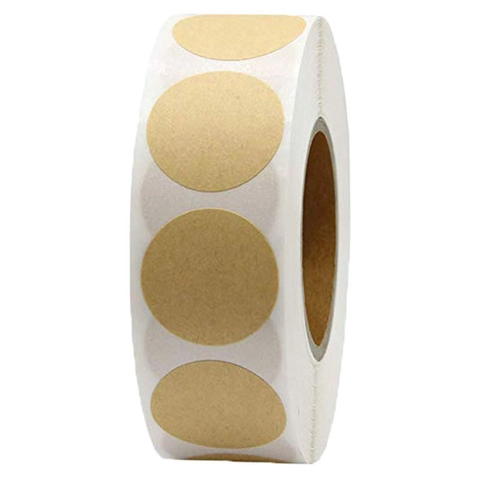 Kraft Paper Round Blank Stickers Self Adhesive Labels For Baking Sealing Gift Envelope Hand Writable Labels