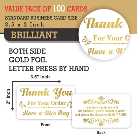 Biglietto Ringraziamento Foglia Oro Bianco Piccole Imprese Nota Gratitudine Biglietto Apprezzamento Cliente Farfalla Per Pacchi