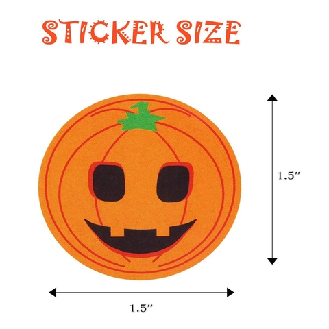 Halloween Pompoen Gezicht Stickers Meerdere Patronen Jack-O'-Lantern Ronde Zelfklevende Etiketten Voor Feest Decor Cadeauverpakking