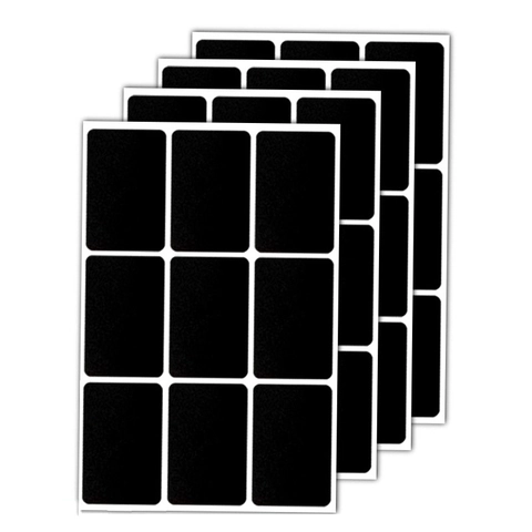 Rectangular Black Chalkboard Labels Waterproof Removable PVC Blackboard Stickers For Kitchen Storage Jars Organization