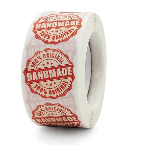 Handmade 100 Percent Original Round Kraft Paper Stickers Seal Labels For Baking Gift Packaging Scrapbooking Decoration